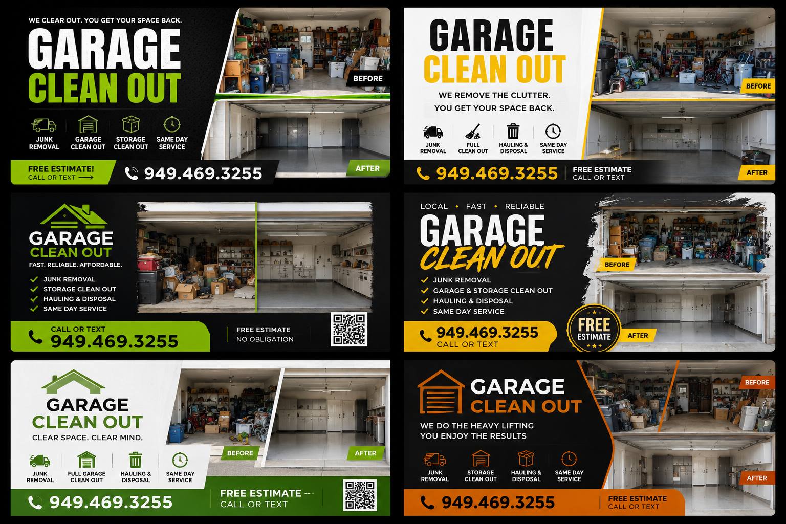 Clean organized garage after service